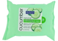 Beauty Formulas Cucumber Cleansing Facial Wipes odličovací pleťové ubrousky s okurkou 30 kusů