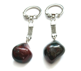 Bloodstone Troml přívěsek klíčenka přírodní kámen, cca 10 cm, 1 kus, vynikající čistič krve