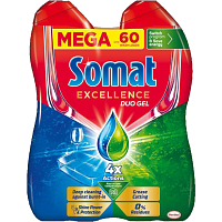 Somat Excellence Duo gel do myčky na mytí nádobí, 2× 540 ml, 60 dávek