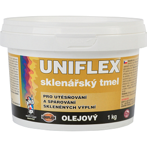 Uniflex olejový sklenářský tmel, přetíratelný, 1 kg Uniflex olejový sklenářský tmel, přetíratelný, 1 kg