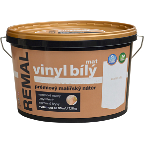 REMAL Vinyl bílý mat omyvatelná barva na zeď 7,5 kg REMAL Vinyl bílý mat omyvatelná barva na zeď 7,5 kg