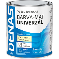 DENAS UNIVERZÁL-MAT vrchní barva na dřevo, kov a beton, 0110 světle šedá, 0,3 kg