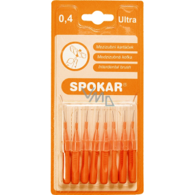 Spokar Ultra velikost 0,4 mm mezizubní kartáčky, držadlo, sada 8 kusů,