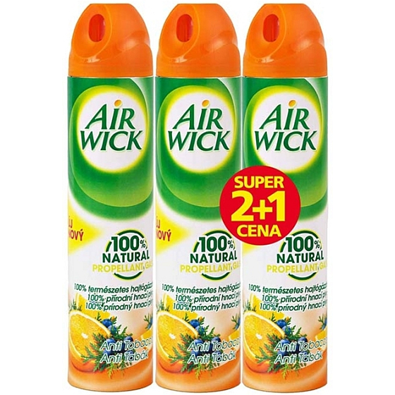 Air Wick Anti Tabac 100% přírodní hnací plyn sprej 3 x 240 ml
