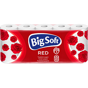 Big Soft Red 3vrstvý toaletní papír, 10 rolí, 17,6 m role