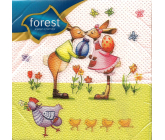 Forest Velikonoční ubrousky Zaječí polibek 33 x 33 cm 1 vrstvé 20 kusů