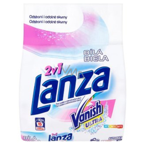 Lanza Vanish Ultra 2v1 Bílá prací prášek s odstraňovačem skvrn 15 praní 1,125kg