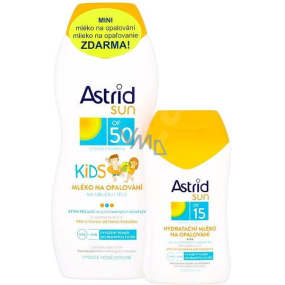 Astrid Sun Kids OF50 mléko na opalování 200 ml + Sun OF15 Hydratační mléko na opalování 100 ml, duopack