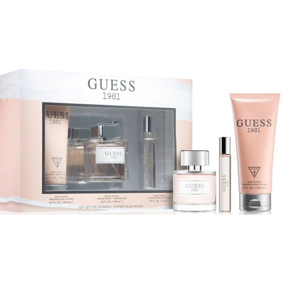 Guess Guess 1981 toaletní voda pro ženy 100 ml + toaletní voda pro ženy 15 ml + tělové mléko 200 ml, dárková sada pro ženy
