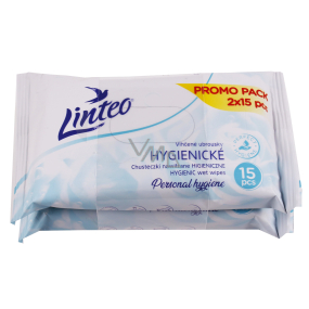 Linteo Ubrousky vlhčené hygienické pro denní potřebu 2 x 15 kusů