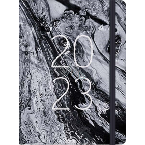 Albi Diář 2023 denní Černobílý mramor 17 x 12,6 x 2,5 cm