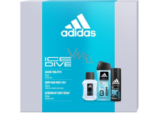 Adidas Ice Dive toaletní voda 50 ml + deodorant sprej 150 ml + sprchový gel 250 ml, dárková sada pro muže