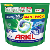 Ariel All in 1 Pods Mountain Spring gelové kapsle na praní bílého a světlého prádla 72 kusů