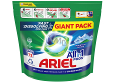 Ariel All in 1 Pods Mountain Spring gelové kapsle na praní bílého a světlého prádla 72 kusů