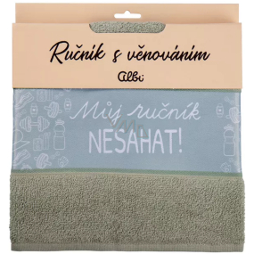 Albi Dárkový ručník - Můj ručník, nesahat! zelený 50 x 90 cm