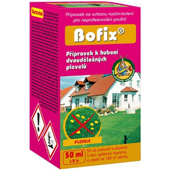 AgroBio Bofix Herbicid trojkombinace účinných látek k hubení dvouděložných plevelů v trávnících 50 ml