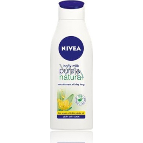 Nivea Pure & Natural Výživné tělové mléko pro velmi suchou pokožku 250 ml