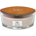 WoodWick Vanilla & Sea Salt - Vanilka a mořská sůl vonná svíčka s dřevěným širokým knotem a víčkem sklo loď 453 g