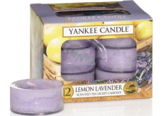 Yankee Candle Lemon Lavender - Citron a levandule vonná čajová svíčka 12 x 9,8 g