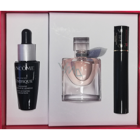 Lancome Beauty Mini Set La Vie Est Belle parfémovaná voda pro ženy 4 ml + Hypnose řasenka 01 Noir Hypnotic 2 ml + Advanced Génifique sérum - koncentrát na omlazení pleti 10 ml, dárková sada