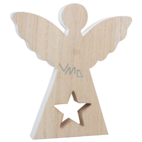 Anděl s hvězdičkou dřevěný na postavení 20 cm 1 kus