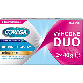 Corega Original fixační krém na umělá chrup extra silný 2 x 40 g