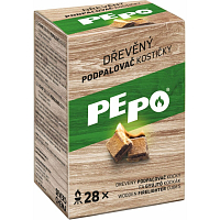 PE-PO Dřevěný podpalovač kostičky 28 ks
