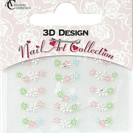 Absolute Cosmetics Nail Art 3D nálepky na nehty 1 aršík