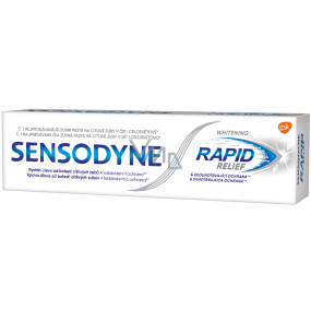 Sensodyne Rapid Whitening Rychlá úleva zubní pasta s fluoridem šetrně bělí citlivé zuby 75 ml