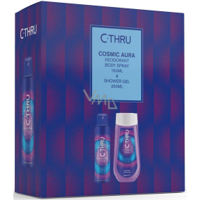 C-Thru Cosmic Aura deodorant sprej pro ženy 150 m + sprchový gel 250 ml, kosmetická sada