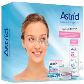 Astrid Aqua Biotic denní a noční krém pro suchou a citlivou pleť 50 ml + Soft Skin 3v1 micelární voda 400 ml, kosmetická sada