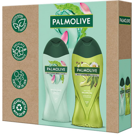 Palmolive Natural Wellness Revitalising sprchový gel 500 ml + Natural Wellness Balancing sprchový gel 500 ml, kosmetická sada