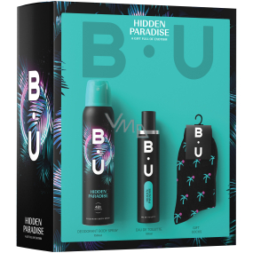 B.U. Hidden Paradise toaletní voda pro ženy 50 ml + deodorant sprej 150 ml + ponožky, dárková sada