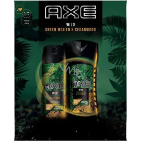 Axe Wild Green Mojito & Cedarwood deodorant sprej pro muže 150 ml + sprchový gel 250 ml, kosmetická sada