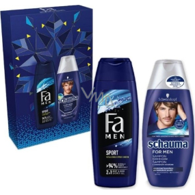 Fa Men Sport sprchový gel 250 ml + Schauma for Men šampon na vlasy 250 ml, kosmetická sada pro muže