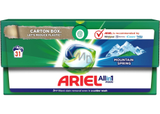 Ariel All in 1 Pods Mountain Spring gelové kapsle na praní bílého a světlého prádla 31 kusů