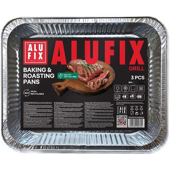 Alufix univerzální hliníková grilovací miska 32 x 26 x 4,5 cm, 3 ks