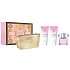 Versace Bright Crystal set toaletní voda 90 ml + tělové mléko 100 ml + sprchový gel 100 ml + taštička, dárková sada pro ženy