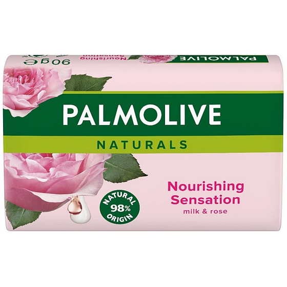 Palmolive Naturals Nourishing Sensation Milk & Rose tuhé toaletní mýdlo 90 g