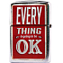 Bohemia Gifts Retro zapalovač kovový benzínový s potiskem Everything Is Ok 5,5 x 3,5 x 1,2 cm