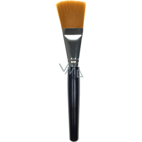 Kosmetický štětec na tvářenku rovný plochý oranžový vlas 18 cm
