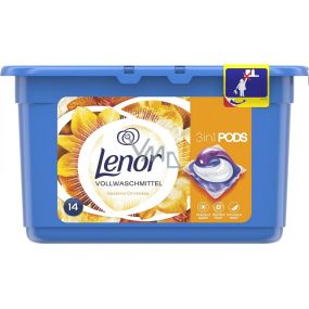 Lenor Silk Orchid 3v1 gelové kapsle na praní prádla 14 kusů 369,6 g