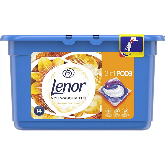 Lenor Silk Orchid 3v1 gelové kapsle na praní prádla 14 kusů 369,6 g