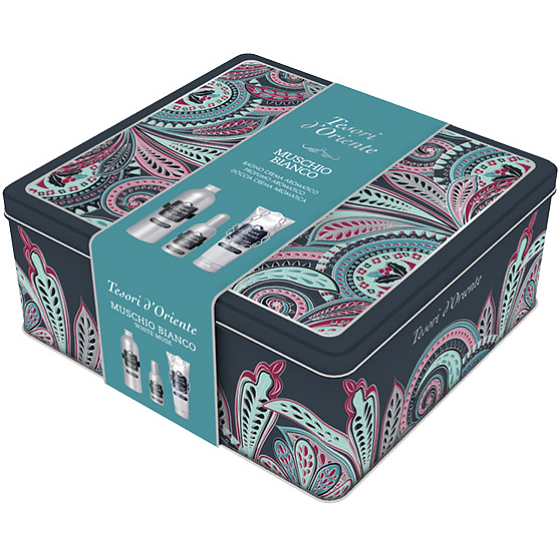 Tesori d Oriente Muschio Bianco parfémovaná voda pro ženy 100 ml + sprchový gel 250 ml + pěna do koupele 500 ml, dárková sada