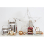 Yankee Candle Shimmer Glow - Lesklá a zářivá stínítko velké + talíř velký na střední a velkou vonnou svíčku Classic 11 x 15 cm (stínítko), 15 x 15 cm (talíř)