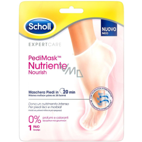 Scholl PediMask Expert Care Coconut Oil 20 minutová vyživující maska na nohy s kokosovým olejem, 1 pár navlékacích ponožek