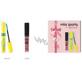 Miss Sporty Studio Lash 3D Volumythic řasenka 001 Black 8 ml + Matte to Last 24h Lip Cream tekutá rtěnka 200 Lively Rose 3,7 ml, kosmetická sada