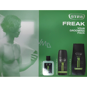 Str8 FR34K voda po holení 50 ml + deodorant sprej 150 ml + sprchový gel 250 ml, kosmetická sada pro muže