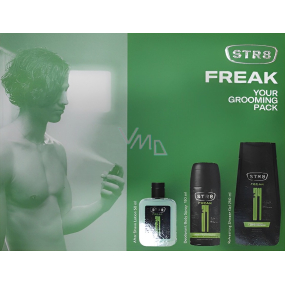 Str8 FR34K voda po holení 50 ml + deodorant sprej 150 ml + sprchový gel 250 ml, kosmetická sada pro muže