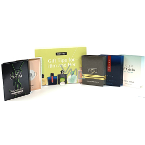 Giorgio Armani Stronger With You Only Man edt 1,2 ml + Prada Luna Rossa Ocean edt 1,2 ml + Yves Saint Laurent Black Opium Illicit Green edp 1,2 ml + Giorgio Armani Acqua di Gioia edp 1,2 ml + Lancome Idole edp 1,2 ml, Gift Tips dárková sada